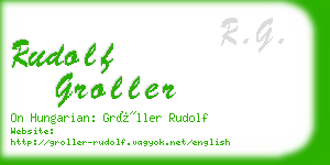 rudolf groller business card